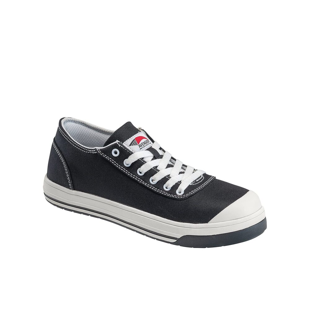 Avenger Mens Blade Safety Toe Work Shoes Black White 8.5 Medium